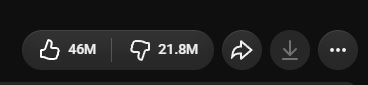 A YouTube-style like and dislike bar with the dislike number restored